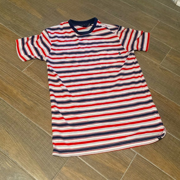 V.A.L.A Red, White and Black Striped Shirt - Picture 2 of 2